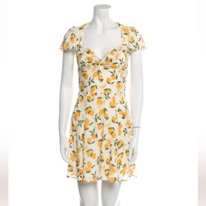 Reformation Lemon Printed Mini Dress